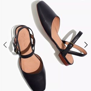 The Jeanne Slingback Flat in Leather
